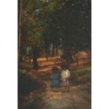 Joseph Foxcroft Cole O/B Painting, Landscape with Children