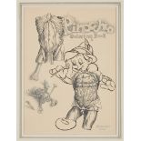 Werner Wildner Surrealist Drawing, Pinocchio