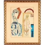 Henry V. Miller Surrealist Watercolor Painting