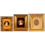 2 Miniature Portraits plus Meissen Medallion