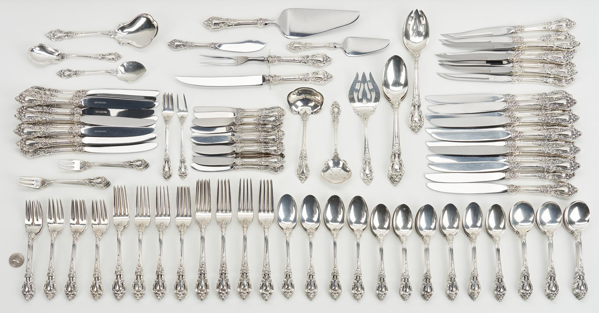 157 Pcs. Lunt Eloquence Pattern Sterling Silver Flatware