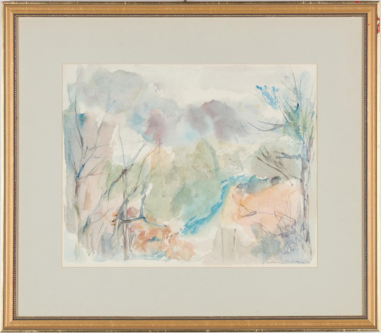 2 Arthur Rivotuso Abstract Landscape Watercolors - Image 2 of 15