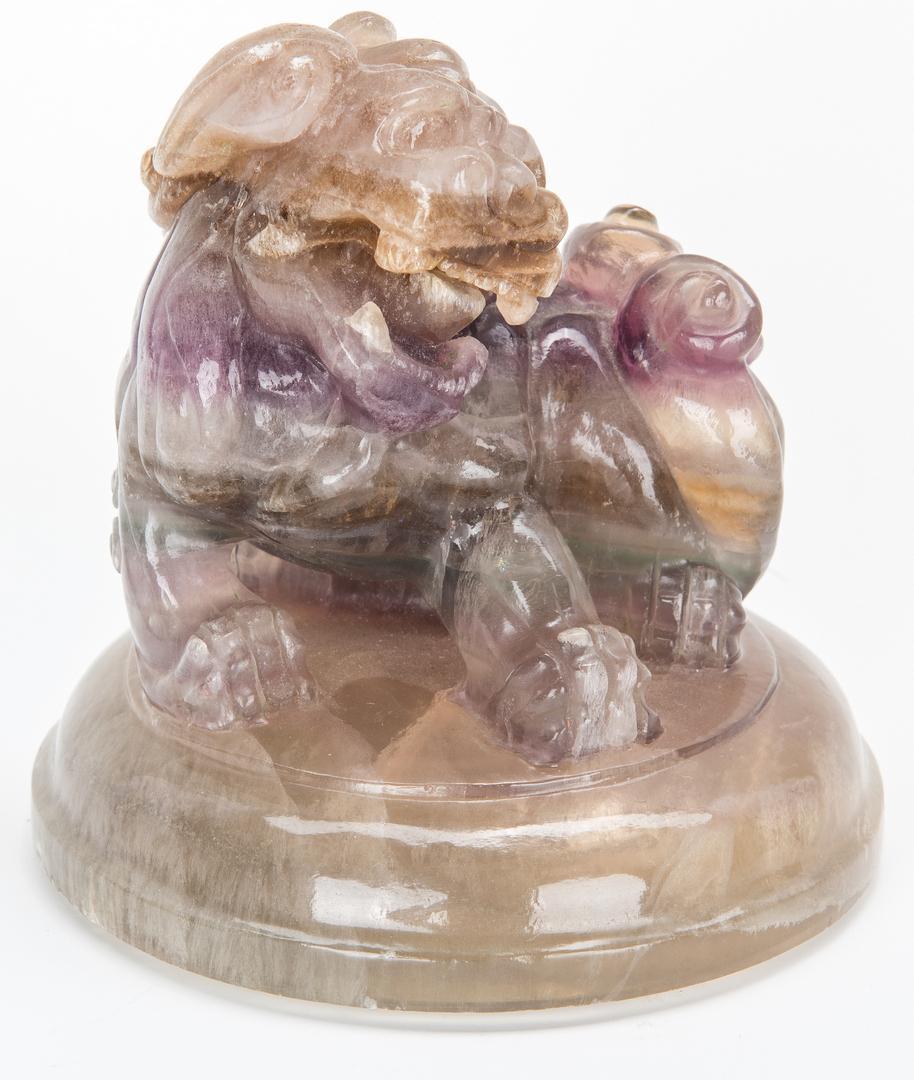 Carved Chinese Agate Censer w/ Foo Dog Finial - Image 8 of 15