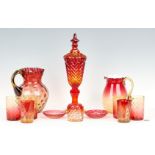 12 Art Glass Items, Peachblow & Amberina