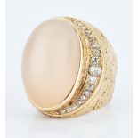 Karl Stittgen 18K Moonstone, Dia Ring