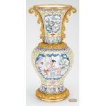 Canton Enamel Vase with Gilt Mounts