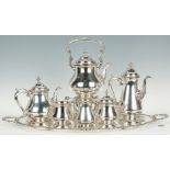 Shreve & Co. Sterling Tea Set w/ Tray, 7 pcs