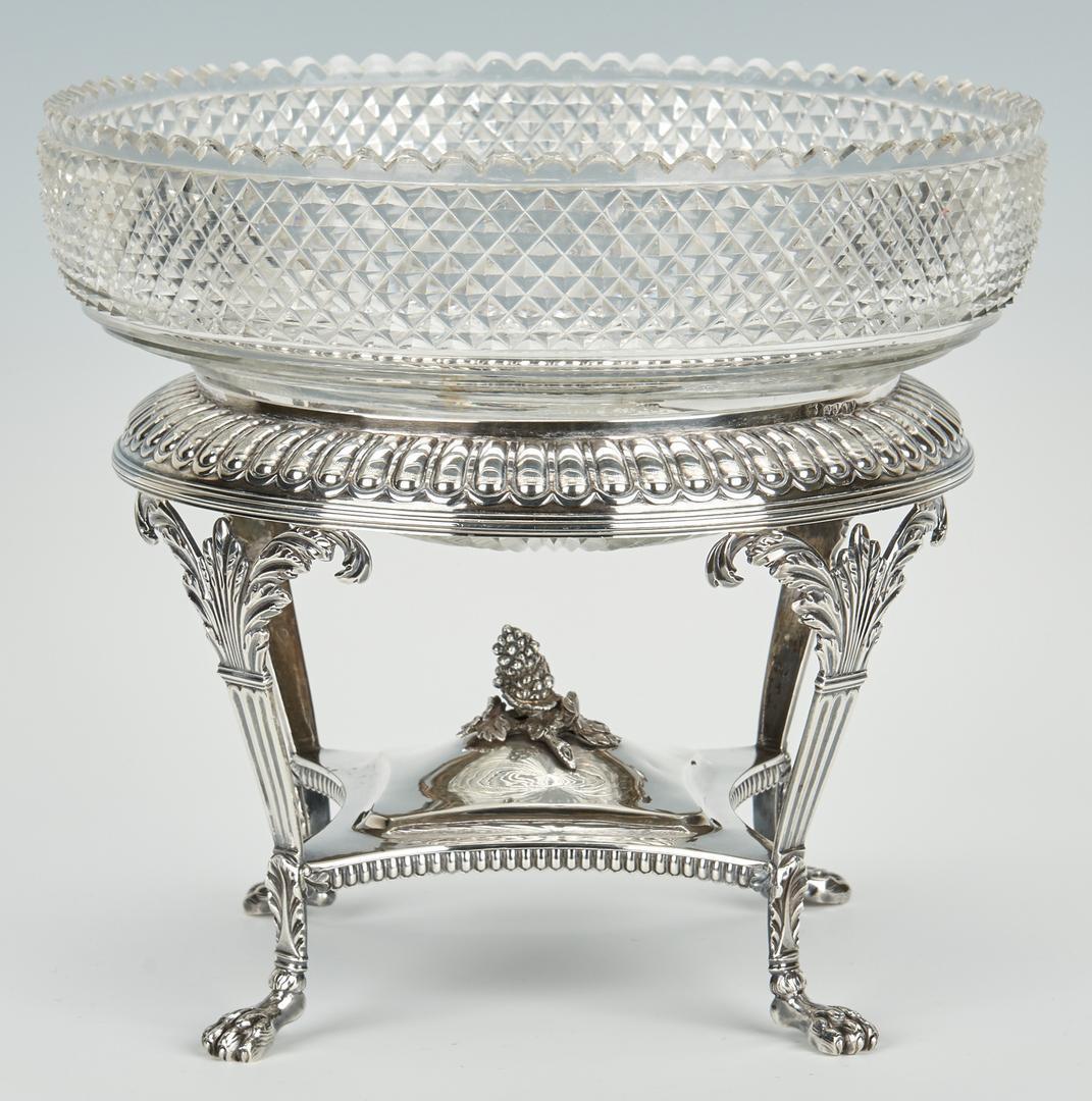 Emes & Barnard Georgian Sterling Centerpiece with Cut Glass Bowl - Image 4 of 14