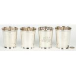 4 Kentucky Akin Retailed Coin Silver Julep Cups