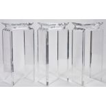 3 Acrylic or Lucite Pedestals