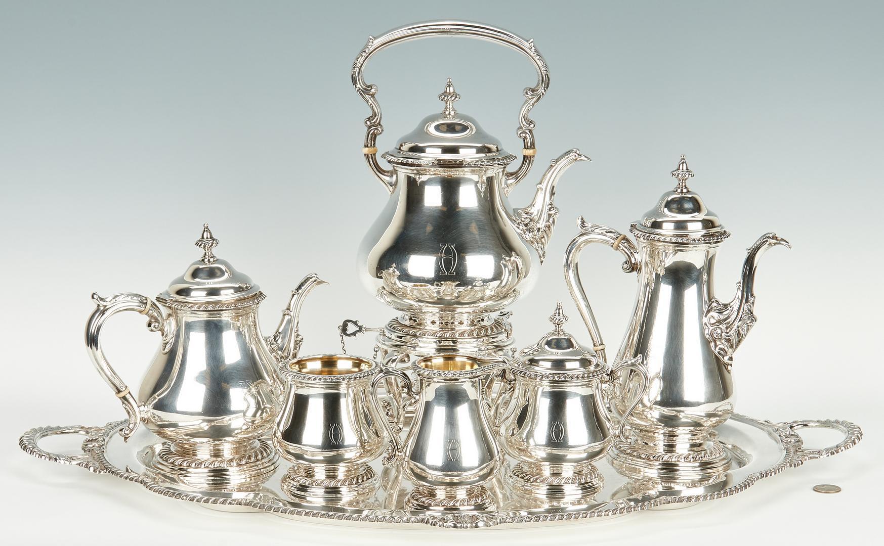 Shreve & Co. Sterling Tea Set w/ Tray, 7 pcs - Image 2 of 28