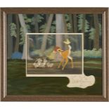 Walt Disney signed Bambi animation cel, 1942