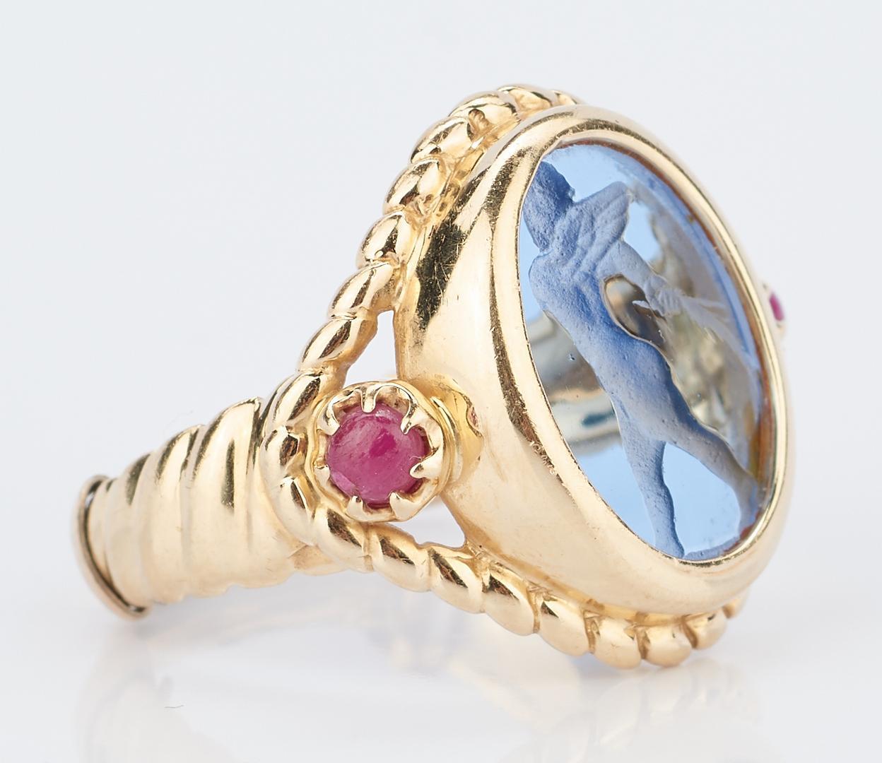 14K Tagliamonte Pendant & 14K Intaglio Italian Ring - Image 5 of 11