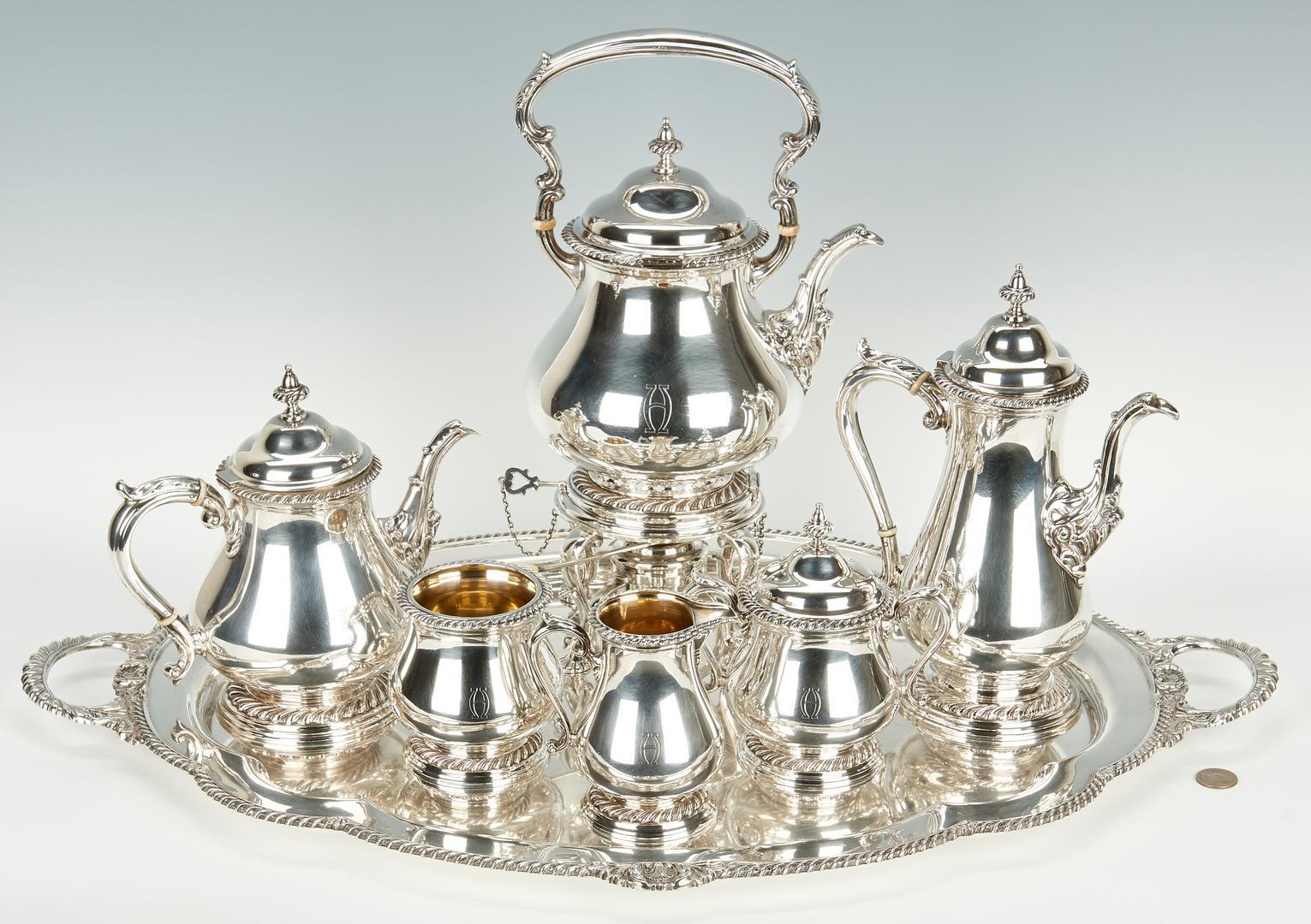 Shreve & Co. Sterling Tea Set w/ Tray, 7 pcs - Image 28 of 28