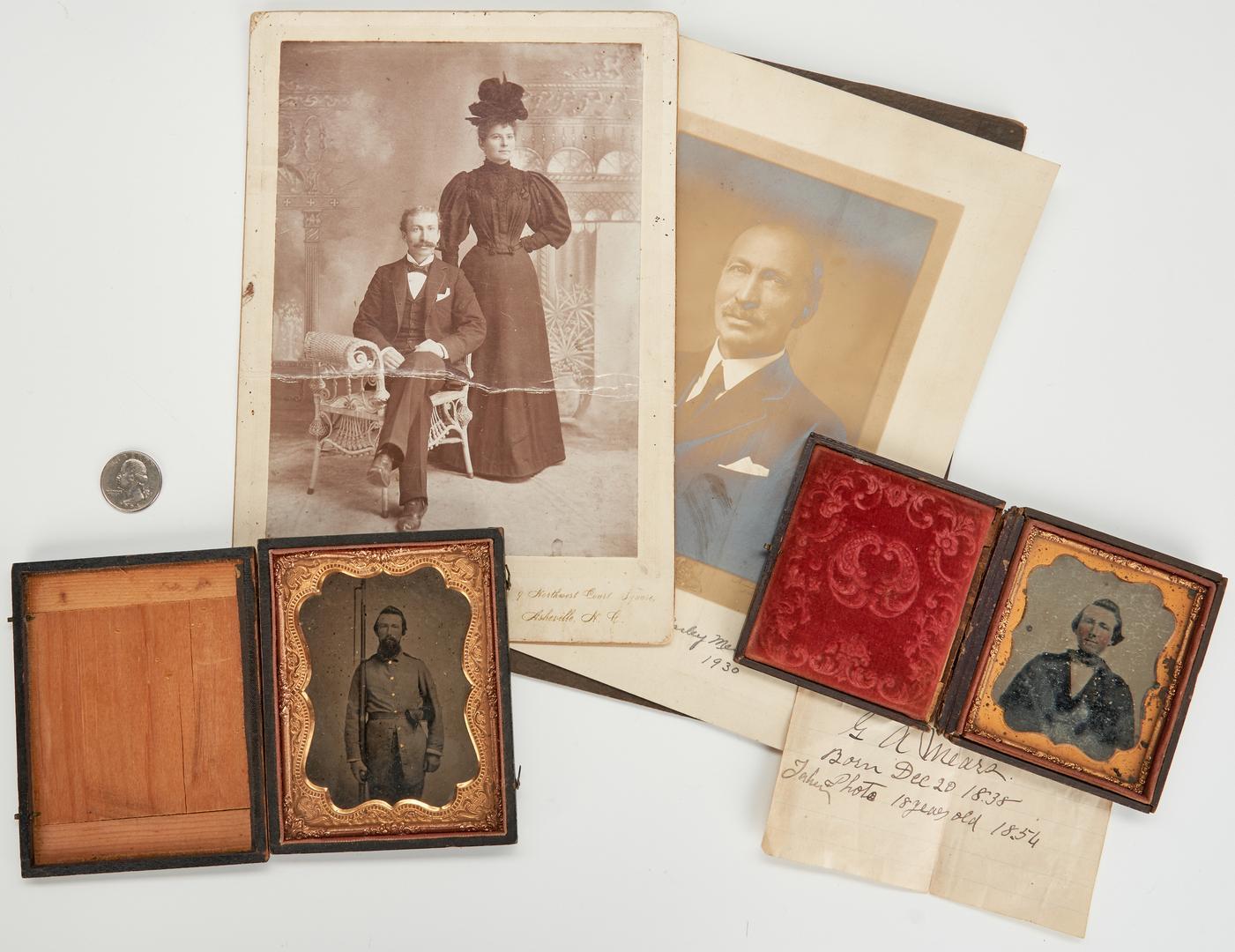 4 Mears Family Photographic Images, incl. Civil War CSA tintype