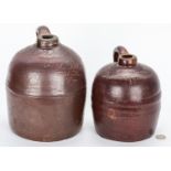 2 TN Stoneware Advertising Whiskey Jugs, Script