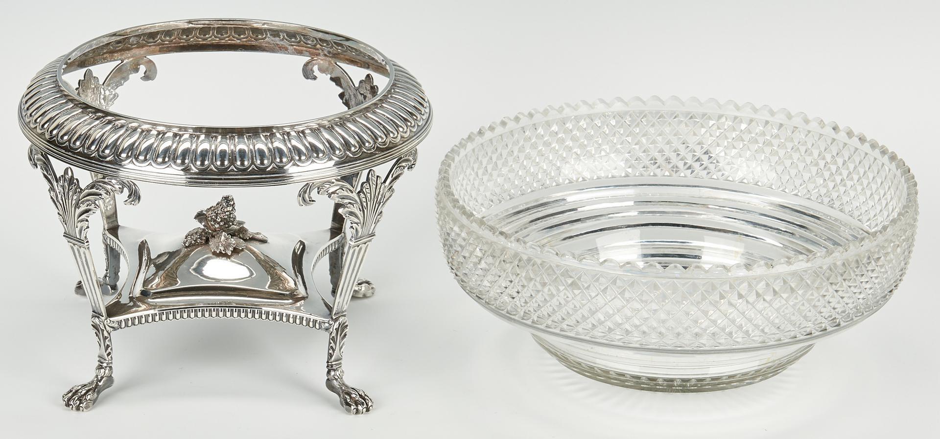 Emes & Barnard Georgian Sterling Centerpiece with Cut Glass Bowl - Image 6 of 14