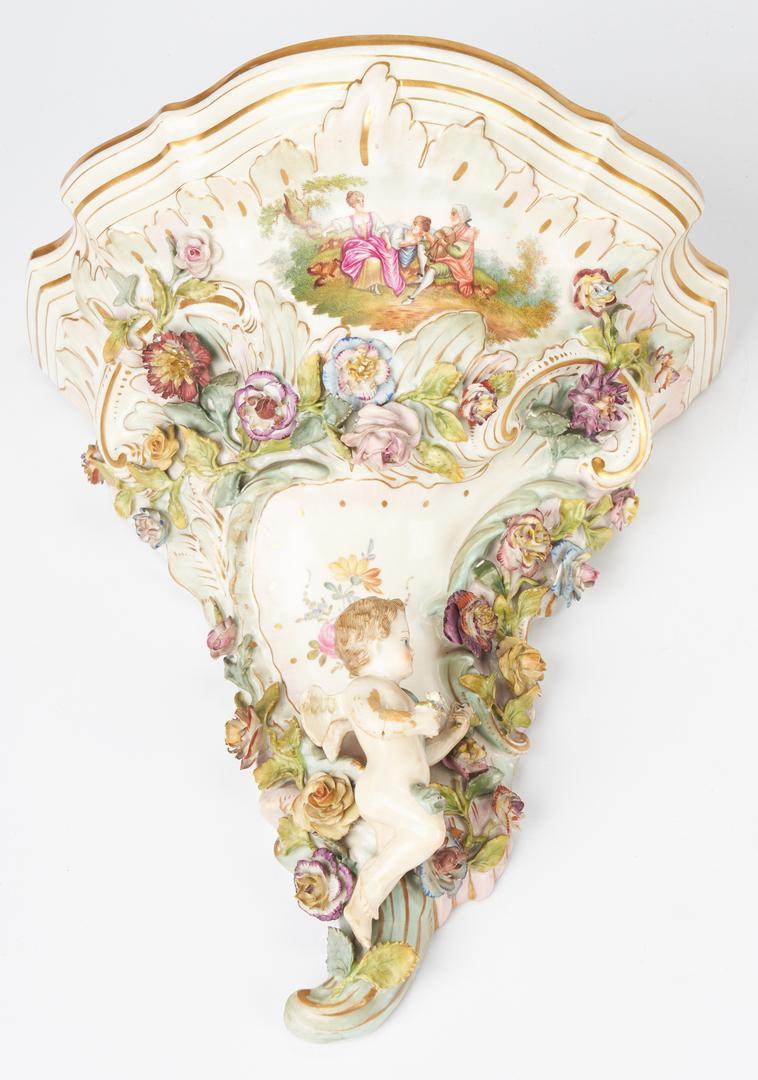 3 Meissen Style Porcelain Wall Brackets - Image 4 of 17