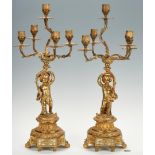 Pair Ormolu Candelabra with Cherubs