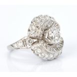 Ladies Platinum & Diamond Dinner Ring, 3.67 Carats