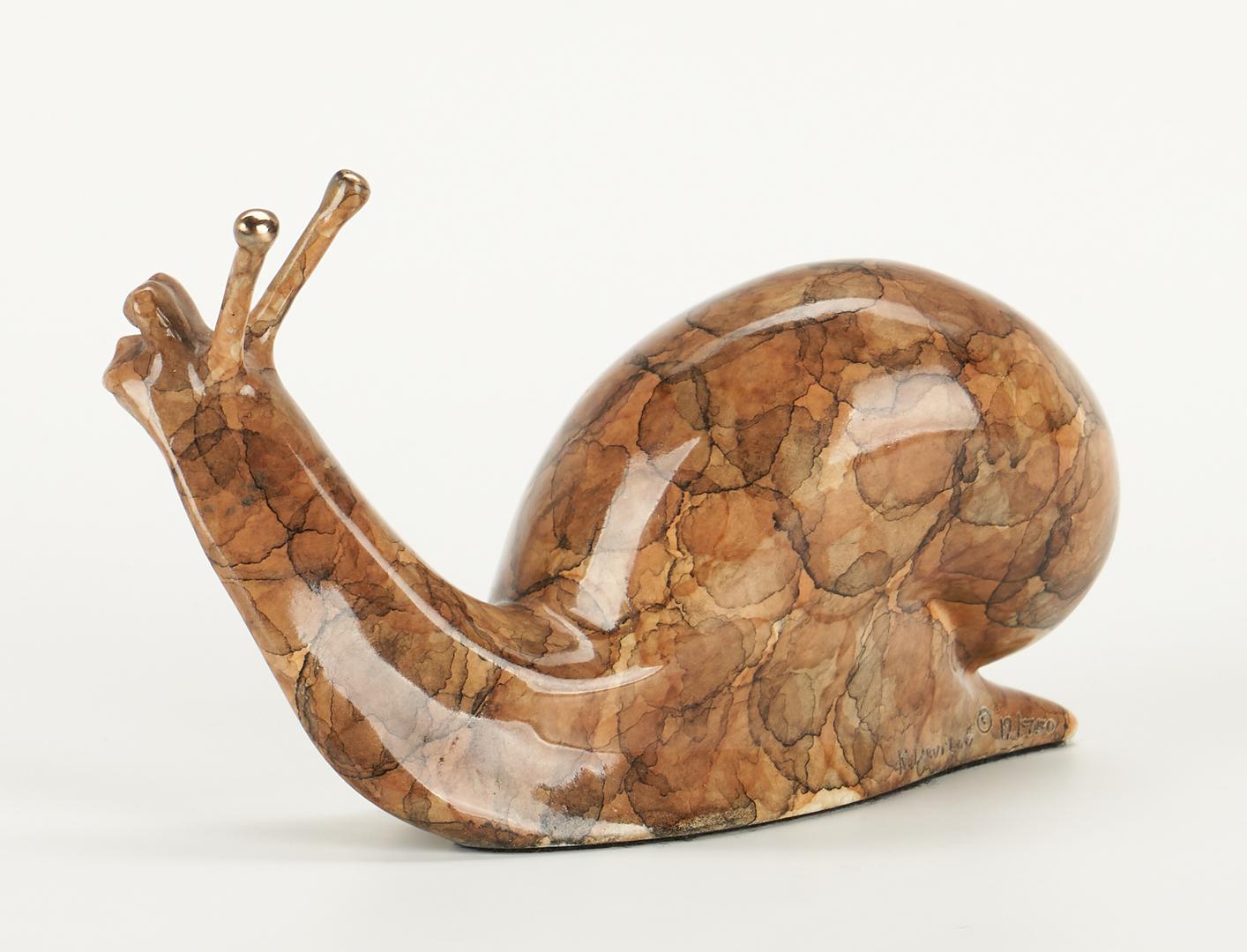 2 Robert Deurloo Bronze Sculptures, Bison and Snail - Image 12 of 16