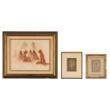 2 Henry Ziegler Etchings & 1 Drawing