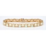 Ladies 14K Opal & Diamond Bracelet