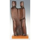 Olen Bryant Wood Sculpture, "David and Jonathan"