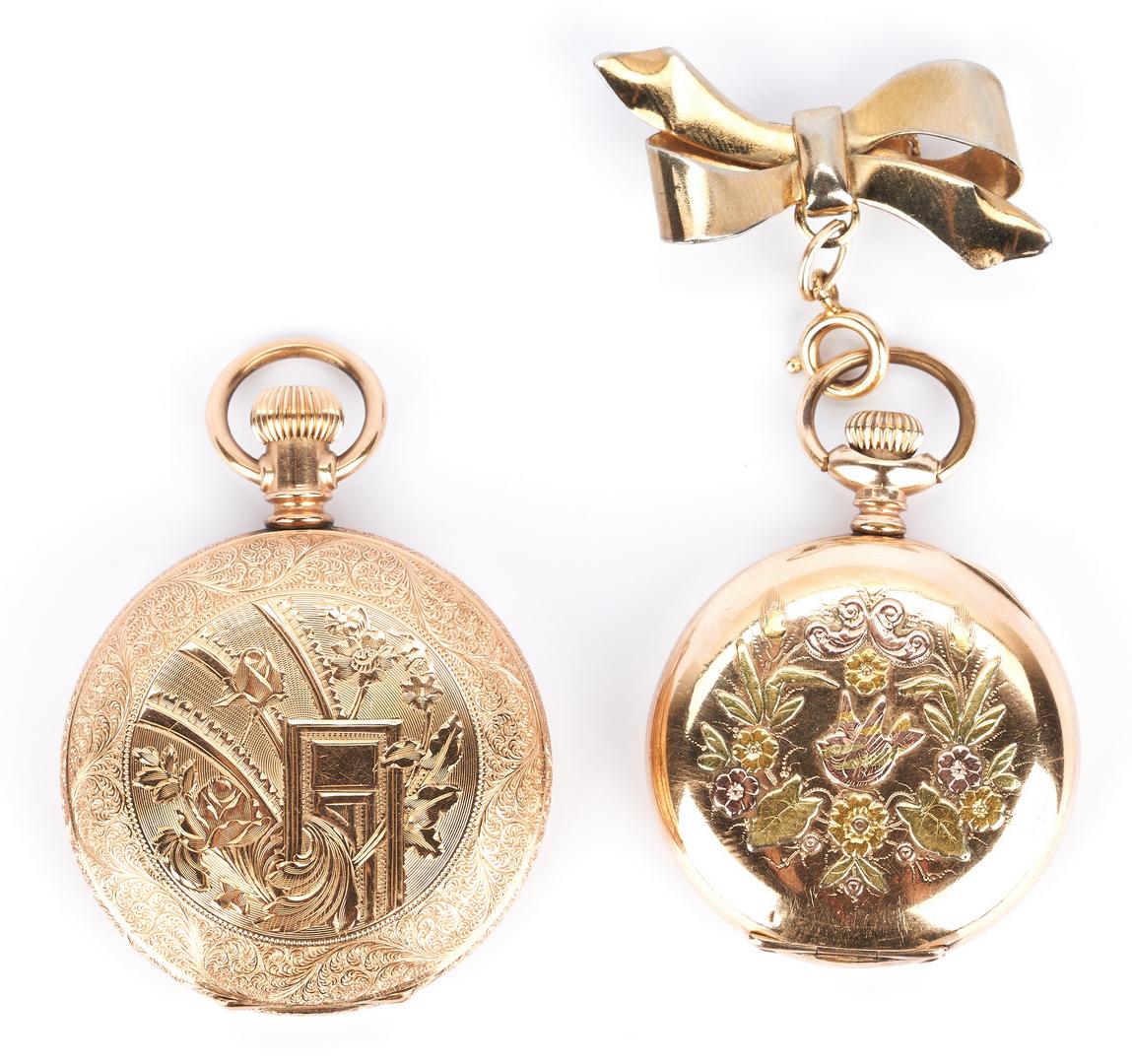 2 14K Hunting Case Pocket Watches - Image 5 of 12