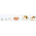 Assorted Ladies 14K Pearl & Diamond Jewelry, 4 items