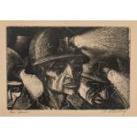 Harry Sternberg Crayon Aquatint, Coal Miner