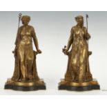 2 Bouret Bronze Figures: Cleopatra, Semiramis
