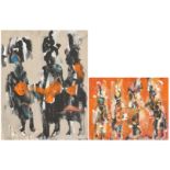 2 Pablo Milan O/C Paintings, Native American Dancers