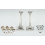 13 Sterling Silver Items, incl. Candlesticks & Salts