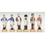 6 Sitzendorf Porcelain Napoleonic Figures