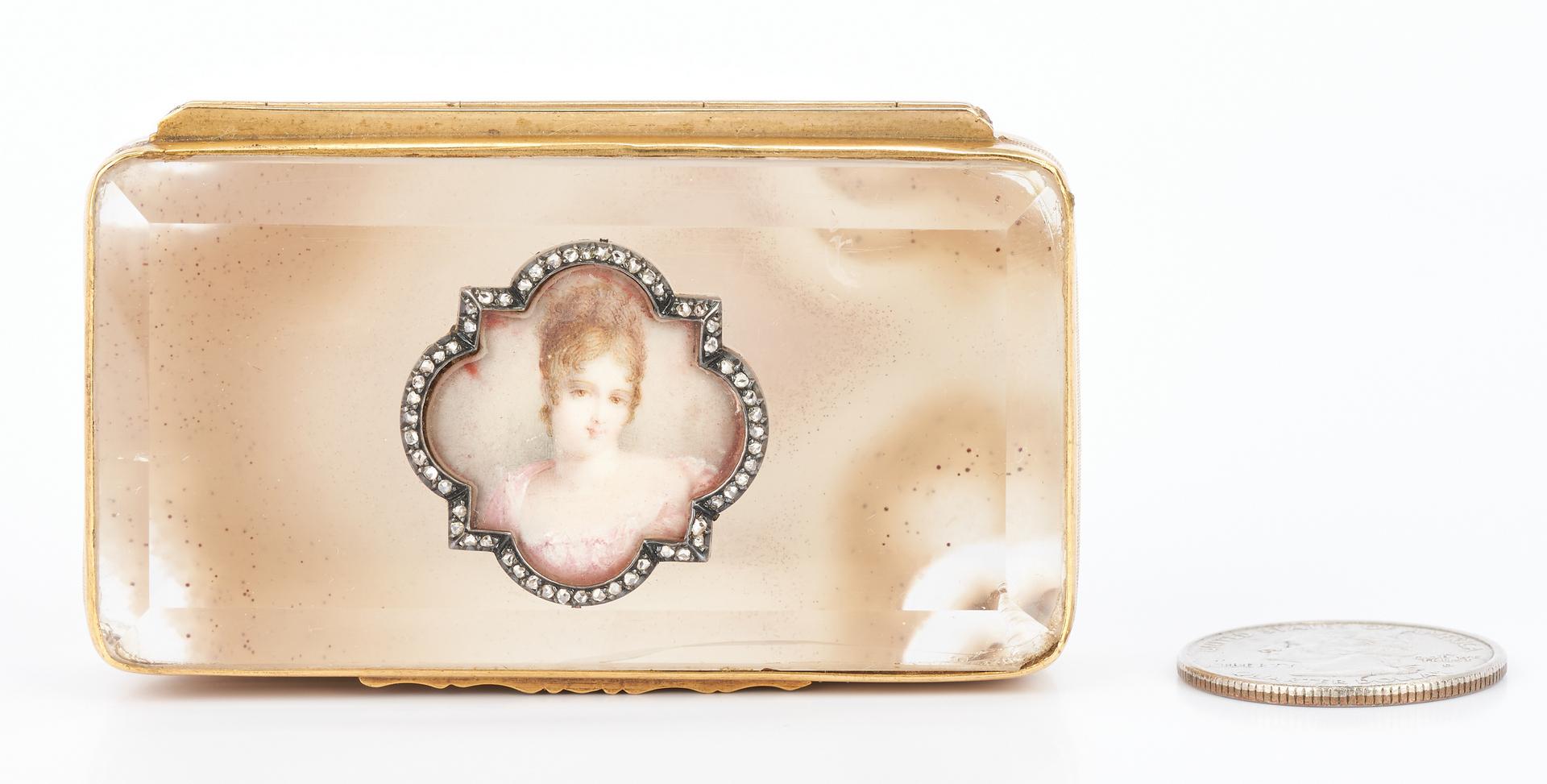 14K Gold, Diamond, and Quartz Snuff or Pill Box - Image 4 of 9