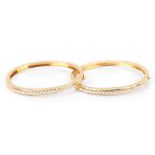 2 14K Gold and Diamond Bracelets