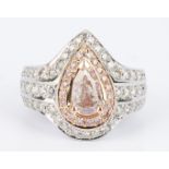 Ladies Platinum and Rose Gold Diamond Ring