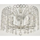 2 Art Moderne Crystal Chandeliers