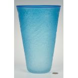 Large Tommie Rush Blue Art Glass Vase