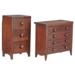 2 Miniature Chests of Drawers, incl. Shaker