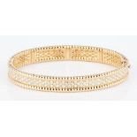 Ladies 18K Hinged Bangle Bracelet w/ Diamonds