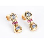 Mecan Elde 18K Sapphire and Ruby Earrings