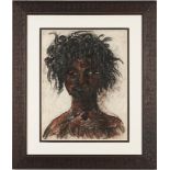 Attr. Charles Cutler, Portrait on Paper of an African American Girl