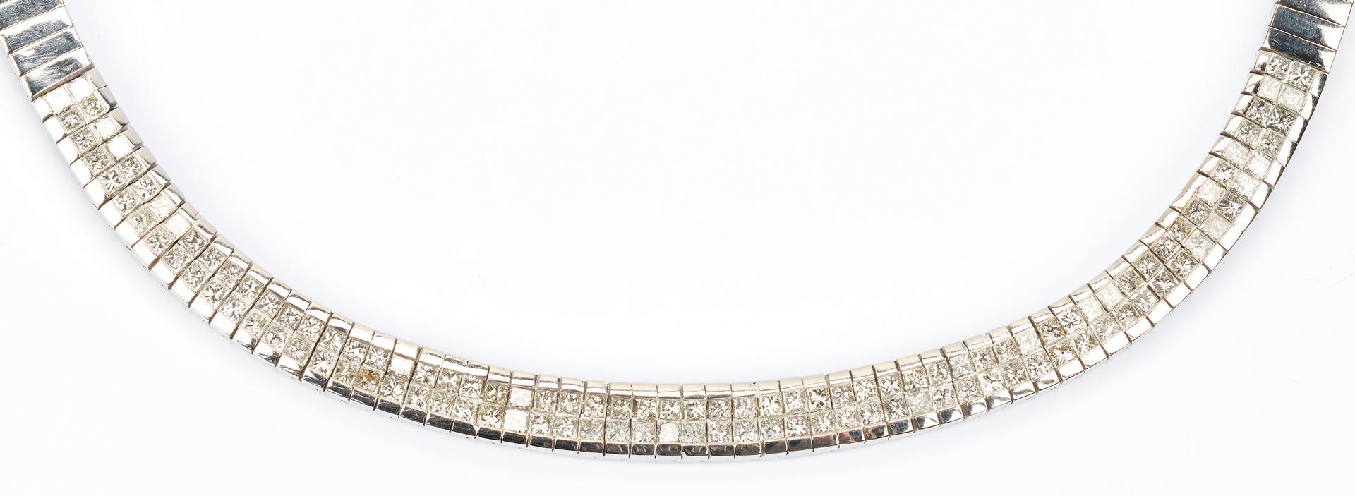 Ladies 18K Diamond Link Collar Necklace - Image 3 of 6