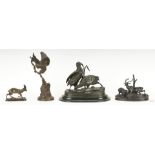 4 French Bronze Animal Sculptures
