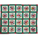 American Pieced & Appliqued Quilt, Dresden Plate pattern
