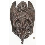 Bronze Wall Angel Plaque, after Henri Dumaige