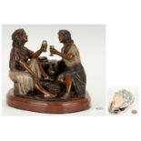 Caroselli Bronze Sculpture and Scognamiglio Cameo Shell