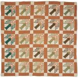 American Pieced Cotton Quilt, Pine Tree Pattern